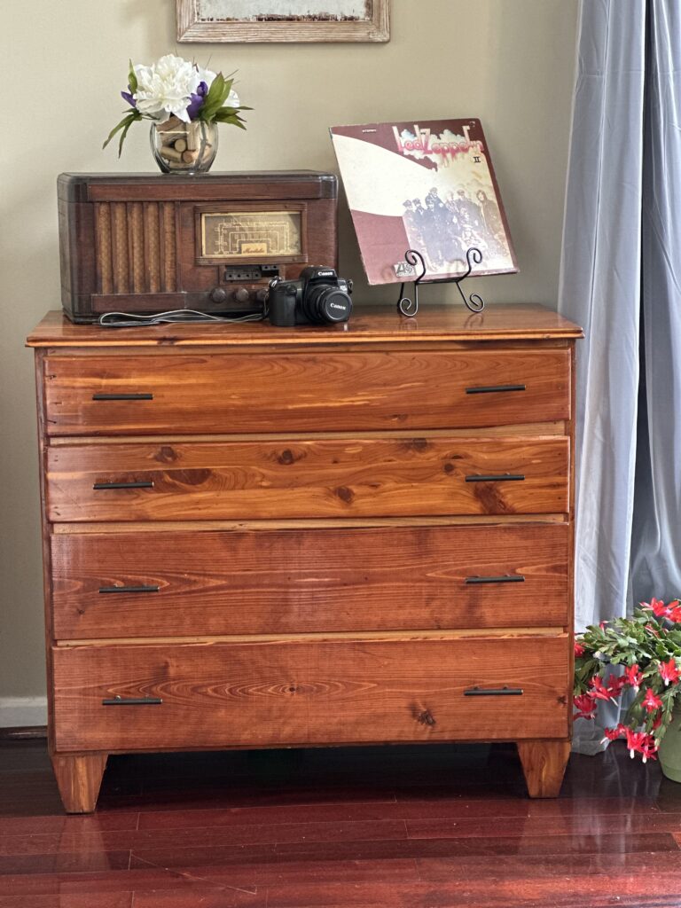 Refinished cedar chest of drawers